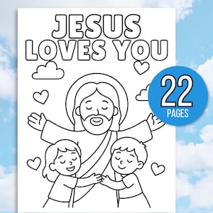 Kids Bible Coloring Pages, Jesus Loves Me Coloring Pages, Jesus Coloring Pages, Sunday School Coloring Pages, Christian Coloring, God's Love