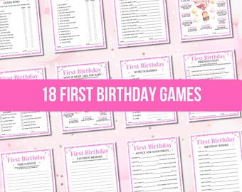 First Birthday Games for Girls, Girls First Birthday Trivia Games, Baby's First Birthday Party Games, Who Knows The Birthday Girl Best