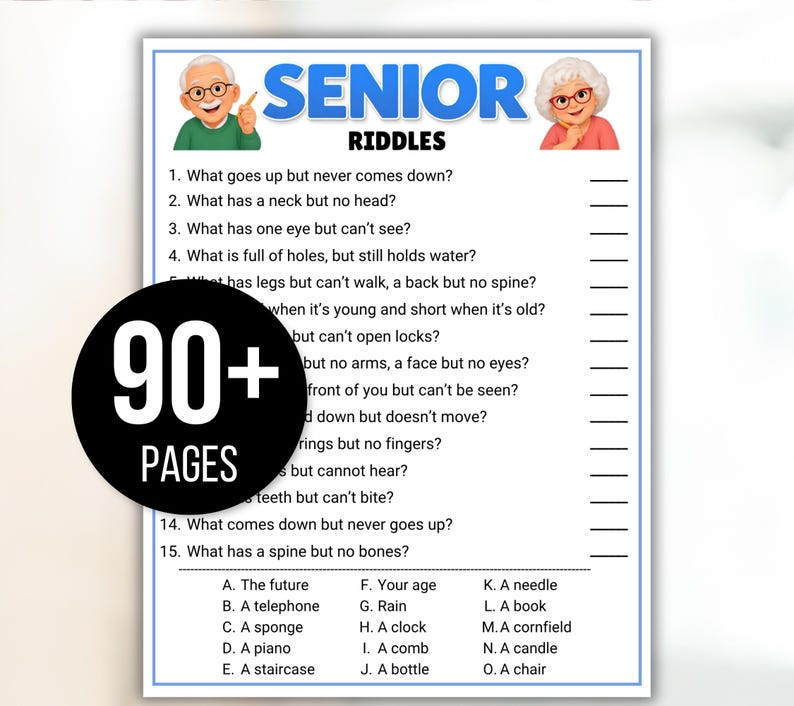 Senior Games Bundle, Activities for Seniors, Assisted Living Games, Nursing Home Activities, Senior Center Games, Senior Trivia, Senior