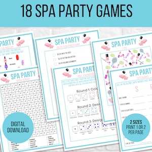 Jeux Spa Party à Imprimables, Activités Spa Party, Jeux Spa Party Pour Filles, Lot Spa Party, Jeux D&#39;anniversaire Spa Party Pour Enfants, Fête Pour Dorloter Les Filles