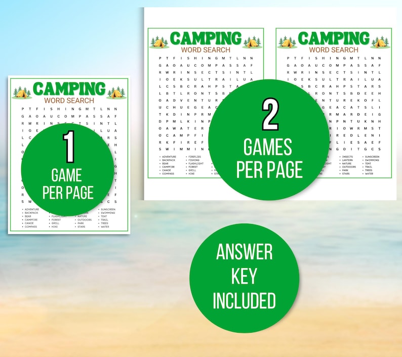 Camping Games, Camping Party Games, Camping Activities, Camping Games for Kids, Camping Printable, Camping Activities, Camping Games Bundle