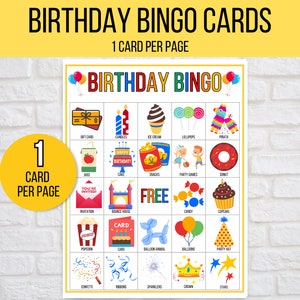 Birthday Bingo, 30 Birthday Party Bingo Cards, Birthday Game, Happy ...