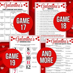 Galentines Games, 40 Printable Galentines Games, Galentine's Activities, Galentine's Party Games, Galentines Game Bundle, Adult Galentines