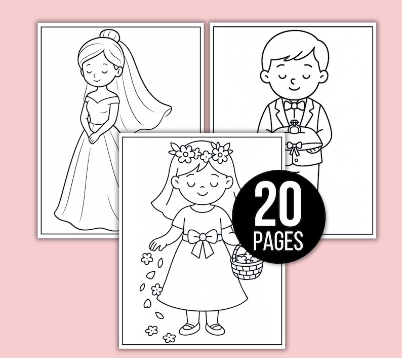 Wedding Coloring Book, Wedding Coloring Pages, Wedding Coloring Sheets, Kids Wedding Coloring Book, Wedding Activity Book for Kids, Wedding