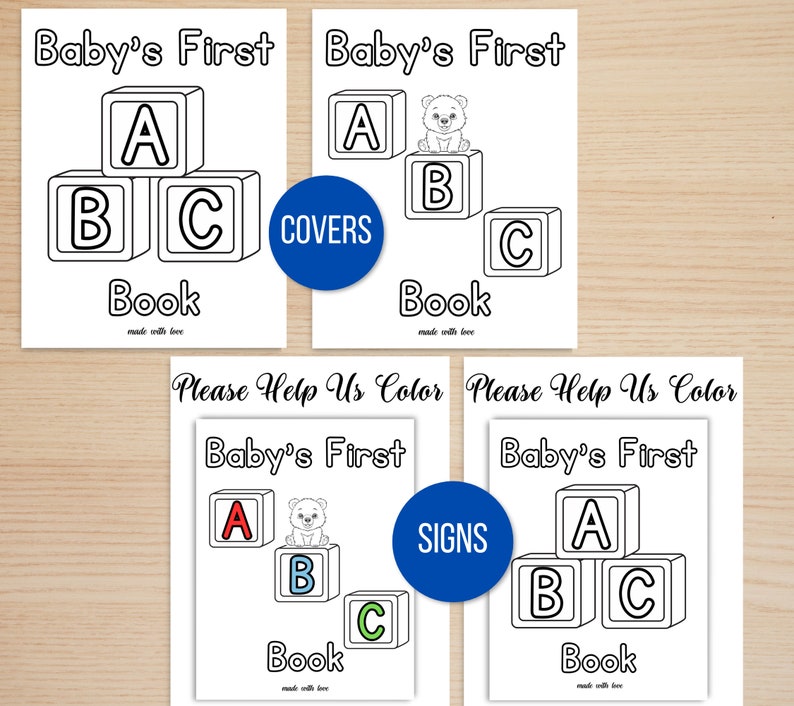 ABC Coloring Book Baby Shower Game, ABC Book Baby Shower Activity, ABC Baby Shower Coloring Book, Baby Shower Game Bundle, Baby Activities