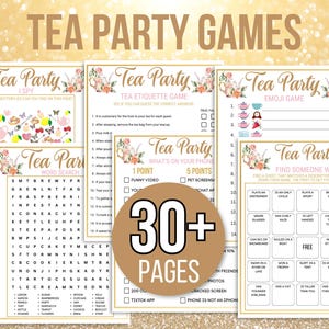 Tea Party Games Printable, Tea Party Activities, Girls Tea Party Games ...