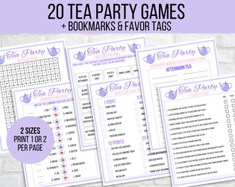Tea Party Games Printable Bundle, Tea Party Activities, Ladies Tea ...