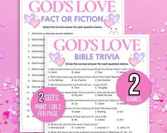 Gods Love Bible Trivia Game, Gods Love Game, Valentine’s Bible Trivia Game, Valentine's Day Christian Trivia, Valentine's Sunday School Quiz