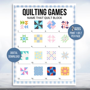 Quilt Game, Quilting Games, Name That Quilt Block, Quilting Party, Quilt Club Game, Quilt Retreat, Quilt Activities, Printable Quilt Game