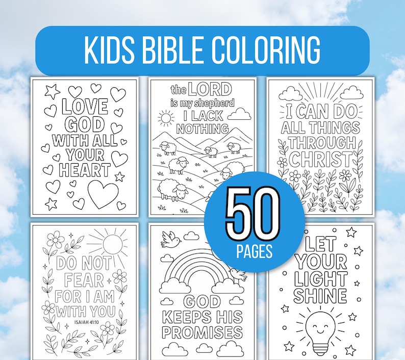 Kids Bible Verse Coloring Pages, Kid's Bible Coloring Pages, Sunday School Coloring Pages, Christian Coloring Pages, Religious Coloring Page