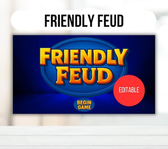 Editable Friendly Feud Game Template, Friendly Feud Game, Friendly Feud Template, Friendly Feud Customizable Game, Virtual Party Game, Feud