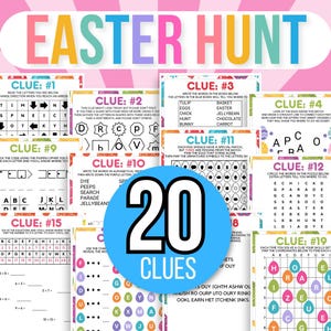 Indoor Easter Treasure Hunt For Teens, Easter Scavenger Hunt, Treasure Hunt Easter Clues, Teens Easter Escape Room Puzzles, Easter Hunt