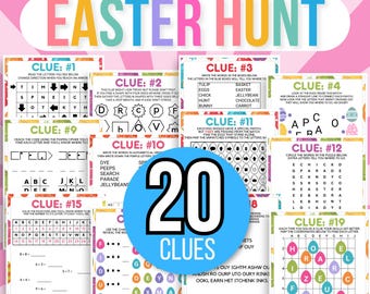 Indoor Easter Treasure Hunt For Teens, Easter Scavenger Hunt, Treasure Hunt Easter Clues, Teens Easter Escape Room Puzzles, Easter Hunt