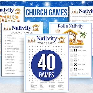 Church Christmas Party Games, Nativity Games, Christian Christmas Games, Christmas Bible Games, Sunday School Games, Church Party Games