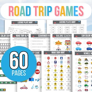 Kids Road Trip Games Printable, Travel Activities, Road Trip Games Bundle, Kids Travel Games, Kids Car Activities, Family Road Trip Games