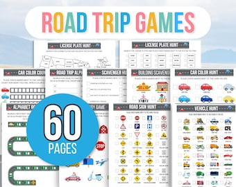Kids Road Trip Games Printable, Travel Activities, Road Trip Games Bundle, Kids Travel Games, Kids Car Activities, Family Road Trip Games