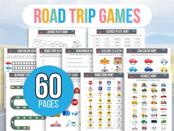 Kids Road Trip Games Printable, Travel Activities, Road Trip Games Bundle, Kids Travel Games, Kids Car Activities, Family Road Trip Games