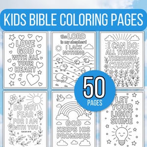 Kids Bible Verse Coloring Pages, Kid&#39;s Bible Coloring Pages, Sunday School Coloring Pages, Christian Coloring Pages, Religious Coloring Page