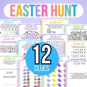 Indoor Easter Treasure Hunt For Older Kids, Easter Scavenger Hunt, Treasure Hunt Easter Clues, Kids Easter Escape Room Puzzles
