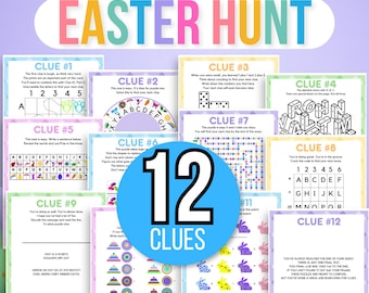 Chasse au trésor de Pâques en intérieur pour les enfants plus âgés, Chasse au trésor de Pâques, Indices de chasse au trésor de Pâques, Puzzles de salle d'évasion de Pâques pour enfants