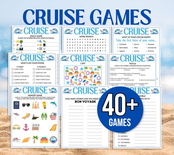 Cruise Games, Cruise Ship Games, Cruise Vacation Games, Family Cruise Games, Cruise Games Printable, Cruise Games Bundle, Cruise Activities