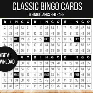 300 Bingo Cards, 6 per Page, Fun Party Game, Classroom Activity, Bingo ...
