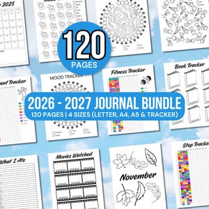 2026-2027 Bullet Journal Tracker Bundle, Yearly Trackers Bundle, Bullet Tracker Journal, Printable Bullet Journal Trackers, Bullet Journal