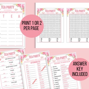 Tea Party Games Printable Bundle Tea Party Activities Ladies - Etsy