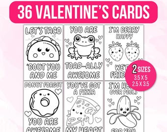 32 Ausmalkarten zum Valentinstag, Valentinstagskarten für Kinder, Valentinstag im Klassenzimmer, druckbare Valentinstagskarten
