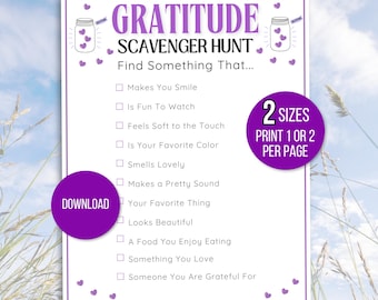 Gratitude Photo Scavenger Hunt, Gratitude Scavenger Hunt for Kids, Gratitude Activity, Gratitude Game, Gratitude Hunt, Teach Gratitude