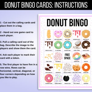 Donut Bingo, 30 Printable Donut Bingo Cards, Donut Birthday, Donut ...