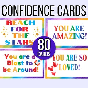 Tarjetas de confianza, 80 tarjetas de confianza, tarjetas de cumplidos, tarjetas de aliento, tarjetas de confianza para niños, actividad de confianza, juego de confianza