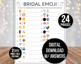 Gioco Emoji per la festa della sposa, Gioco Emoji per la festa della sposa, Gioco Emoji per la festa della sposa, Gioco Emoji con frasi per la festa della sposa, Giochi stampabili per la festa della sposa, Giochi Emoji