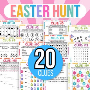 Indoor Easter Treasure Hunt For Teens, Easter Scavenger Hunt, Treasure Hunt Easter Clues, Teens Easter Escape Room Puzzles, Easter Hunt