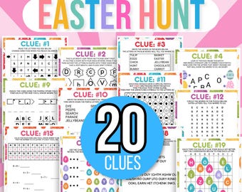 Indoor Easter Treasure Hunt For Teens, Easter Scavenger Hunt, Treasure Hunt Easter Clues, Teens Easter Escape Room Puzzles, Easter Hunt