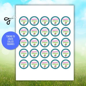 Spring Bingo, 60 Printable Spring Bingo Cards, Spring Party Game, Spring Activity, Spring Game, Springtime Game, Easter Bingo, Easter Game