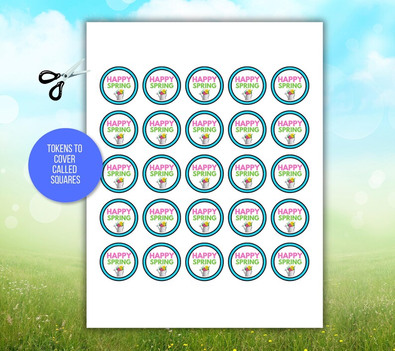 Spring Bingo, 60 Printable Spring Bingo Cards, Spring Party Game, Spring Activity, Spring Game, Springtime Game, Easter Bingo, Easter Game