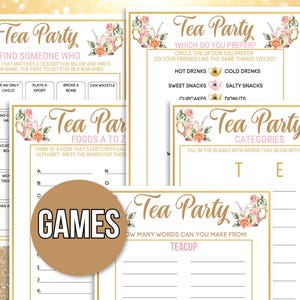 Tea Party Games Printable, Tea Party Activities, Girls Tea Party Games ...