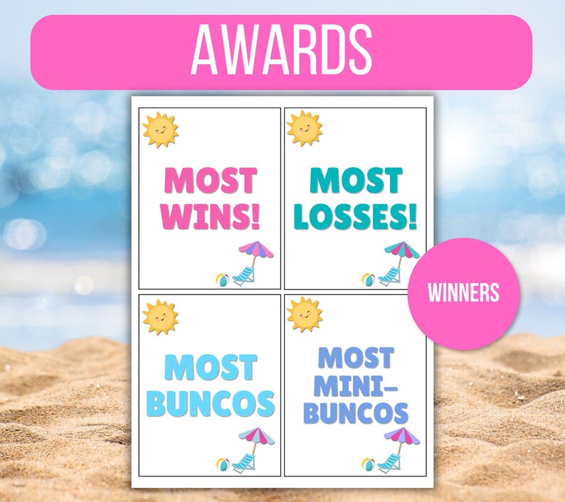 Summer Bunco Score Sheet, Summer Bunco, Summer Bunco Game, Summer Bunco Scorecards, Bunco Game Rules, Bunco Table Numbers, Bunco Tally Sheet