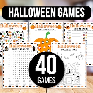 Halloween-spellen, Halloween-feestspellen, Halloween-activiteiten, Halloween-spellen voor kinderen, afdrukbaar Halloween, bundel Halloween-activiteiten