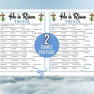 Easter Bible Trivia, Resurrection Trivia, He is Risen Trivia, Religious Easter Trivia, Holy Week Trivia, Bible Easter Games, Easter Activity