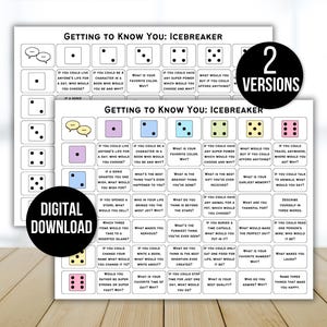 Icebreaker Game, Icebreaker Activity, Team Building Game, Table Talk Dice, Roll and Tell Game, Getting to Know You Game, Icebreaker Question