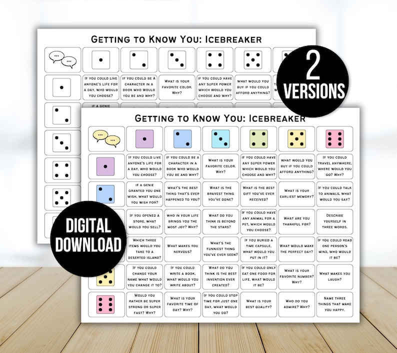 Icebreaker Game, Icebreaker Activity, Team Building Game, Table Talk ...