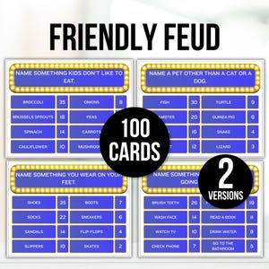 Friendly Feud Game, Trivia Feud Game, Feud Activity Game, Printable Family and Friends Trivia Game, Kids Feud Game, Adult Feud Game, Feud