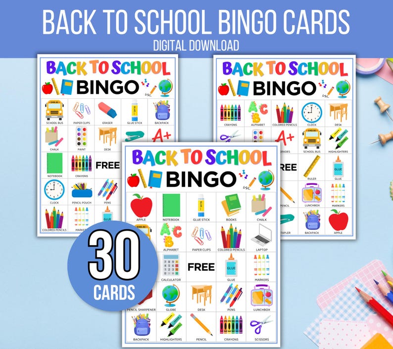Back to School Bingo, Back to School Games, School Bingo, Welcome Back Bingo, First Day of School Bingo, Back to School Activity