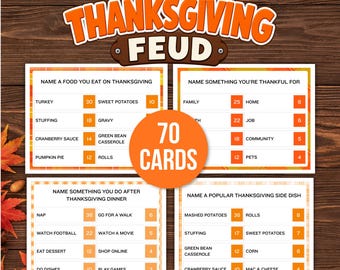 Thanksgiving Feud Game, Autumn Feud Game, Thanksgiving Activity, Thanksgiving Game, Thanksgiving Friendly Feud, Thanksgiving Party Games