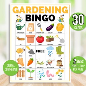 Bingo en el jardín, Bingo de primavera, Juego en el jardín, Actividad en el jardín, Imprimible en el jardín, Juego en el jardín para niños, Actividad en el aula en el jardín, Fiesta en el jardín