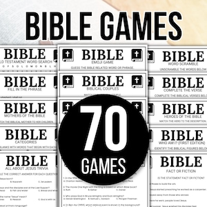 Bible Games, Bible Trivia Games, Bible Activities, Youth Group Activities, Sunday School Game, Christian Games, Women&#39;s Ministry Game Bundle