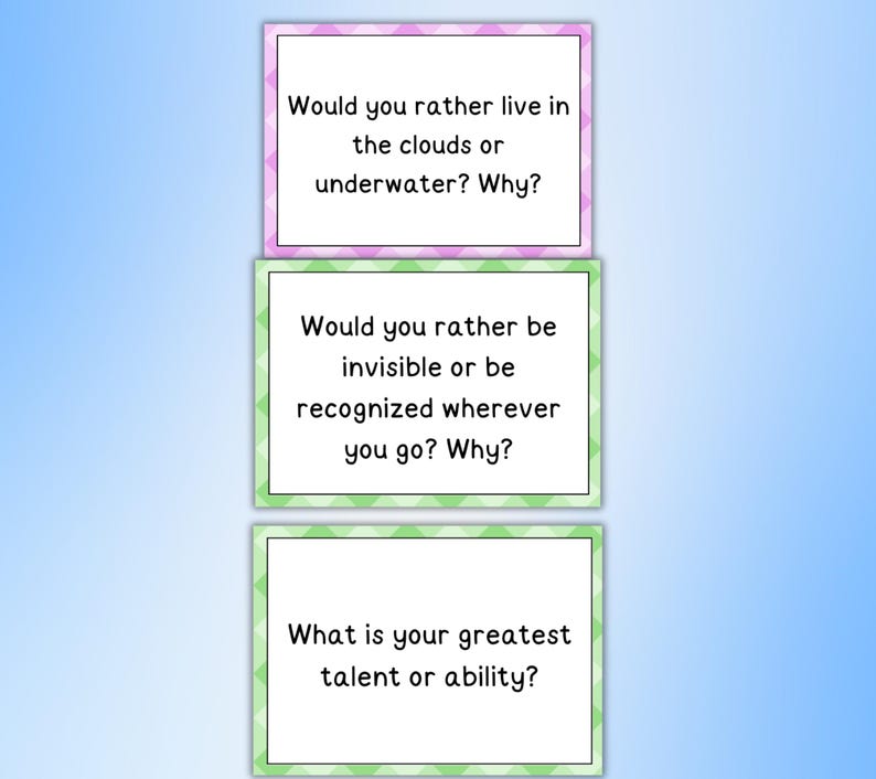210 Conversation Cards, Conversation Starters, Road Trip Conversation Cards, Family Conversation Starter Cards, Icebreaker Game, Dinner Card