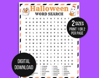 Halloween Word Search, Fun Halloween Game, Printable Halloween Game, Halloween Family Game, Halloween Game for Kids, Halloween Worksheet